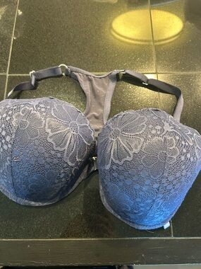 Victoria’s secret bra 38DDD pushup blue lace Racerback